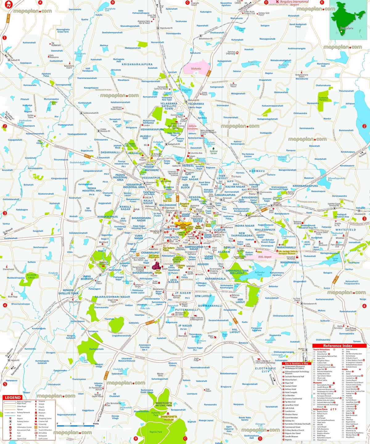 Bangalore şehir haritası detaylı