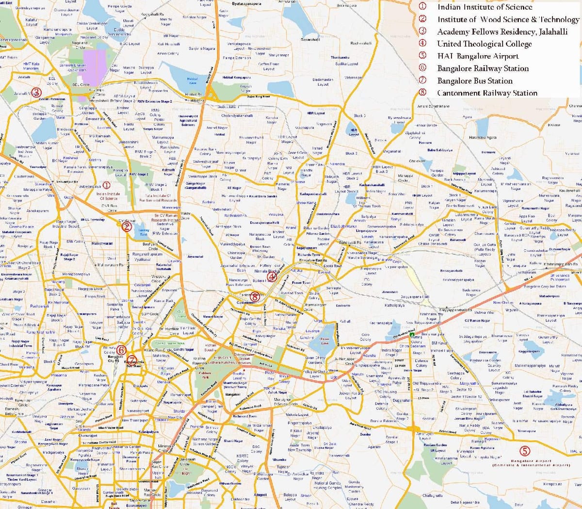 güzergah haritası Bangalore