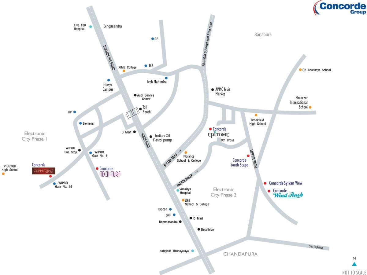 electronic city Bangalore haritası
