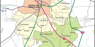 Bangalore Kuzey haritası