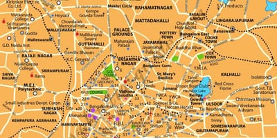 Banglore turistik yerler haritası